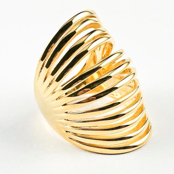 Elegant Long Elongated Multi Row & Layer Ring - Picture 2 of 2